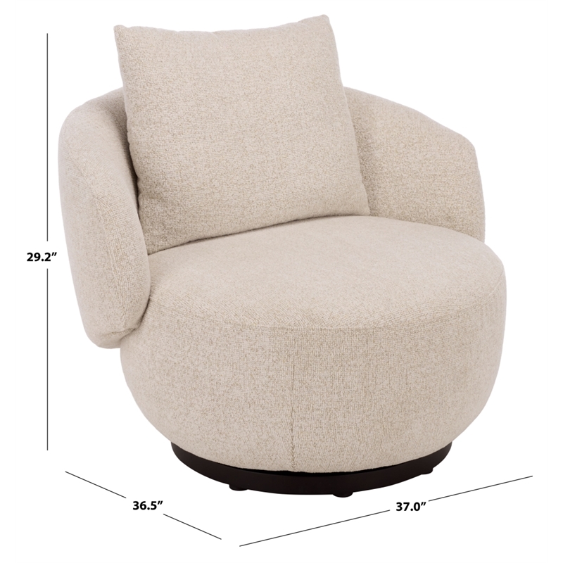 Safavieh Hannalisa Wood Swivel Chair in Taupe