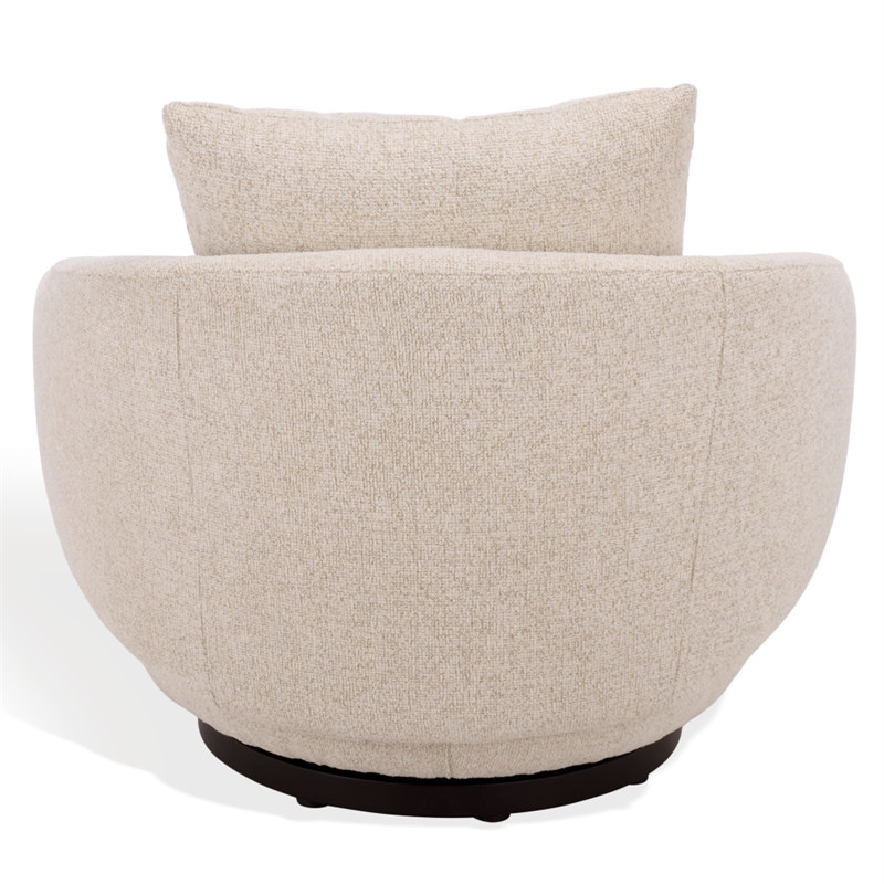 Safavieh Hannalisa Wood Swivel Chair in Taupe