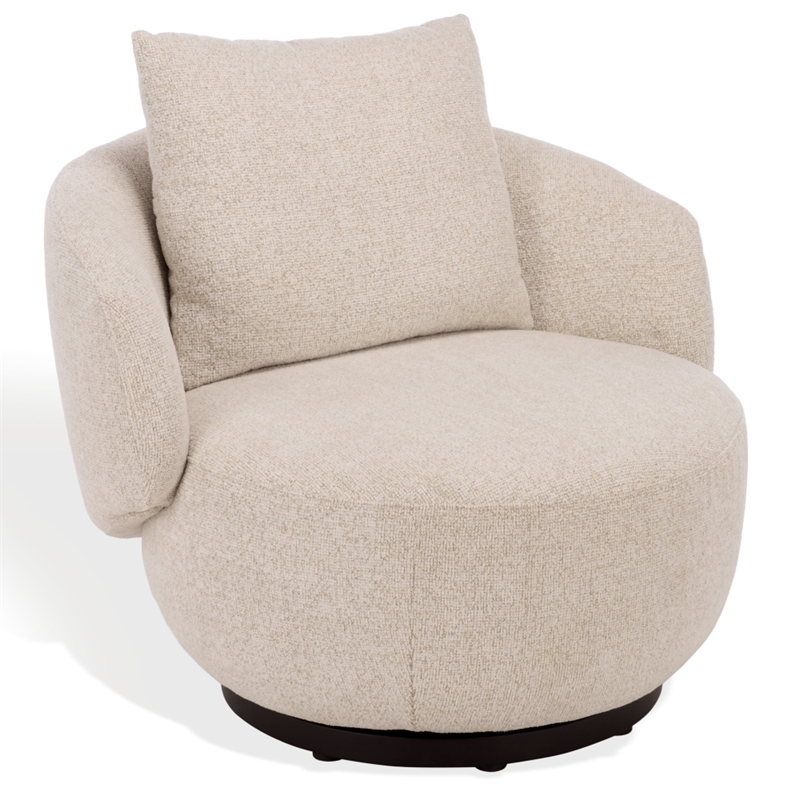 Safavieh Hannalisa Wood Swivel Chair in Taupe
