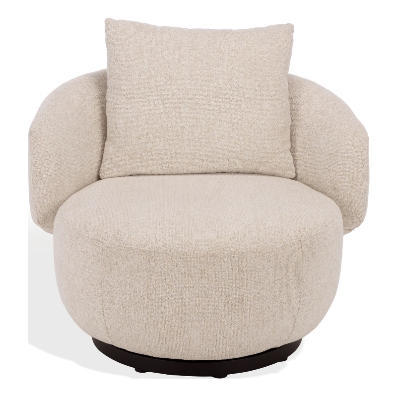 Safavieh Hannalisa Wood Swivel Chair in Taupe