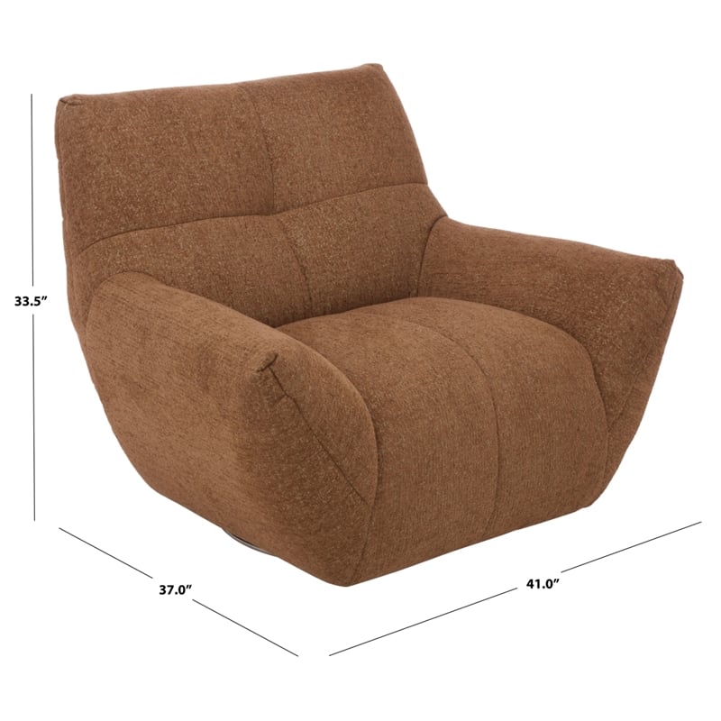 Safavieh Layletta Wood Swivel Chair in Brown