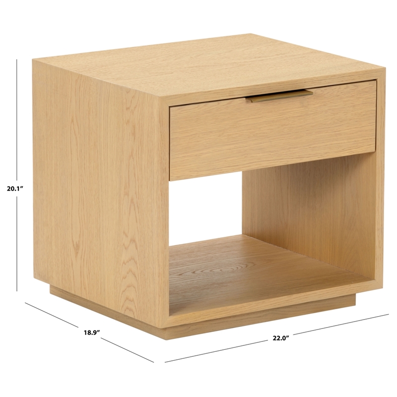 Safavieh Gabribecca 1 Drawer Wood Nightstand in Oak