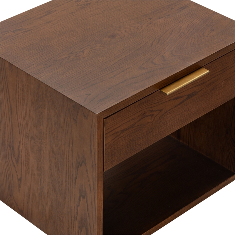 Safavieh Gabribecca 1 Drawer Wood Nightstand in Walnut