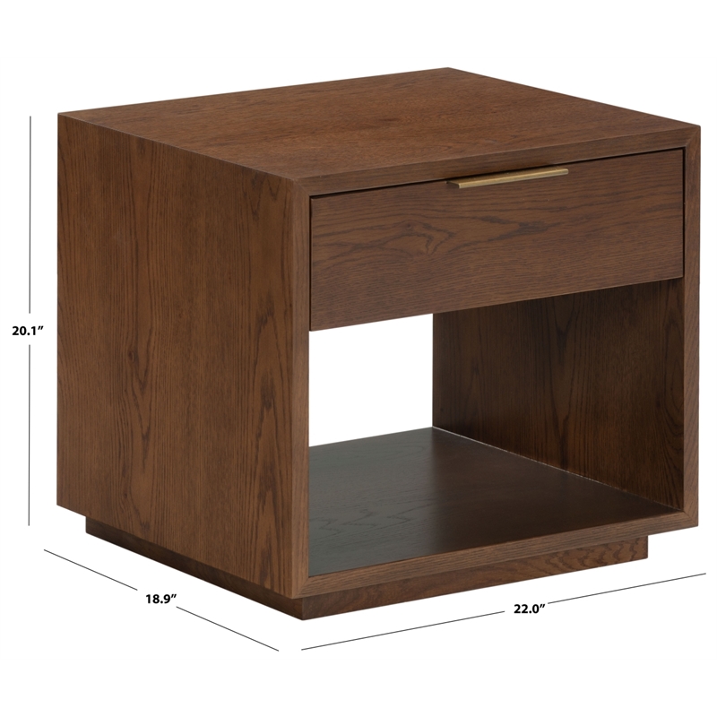 Safavieh Gabribecca 1 Drawer Wood Nightstand in Walnut