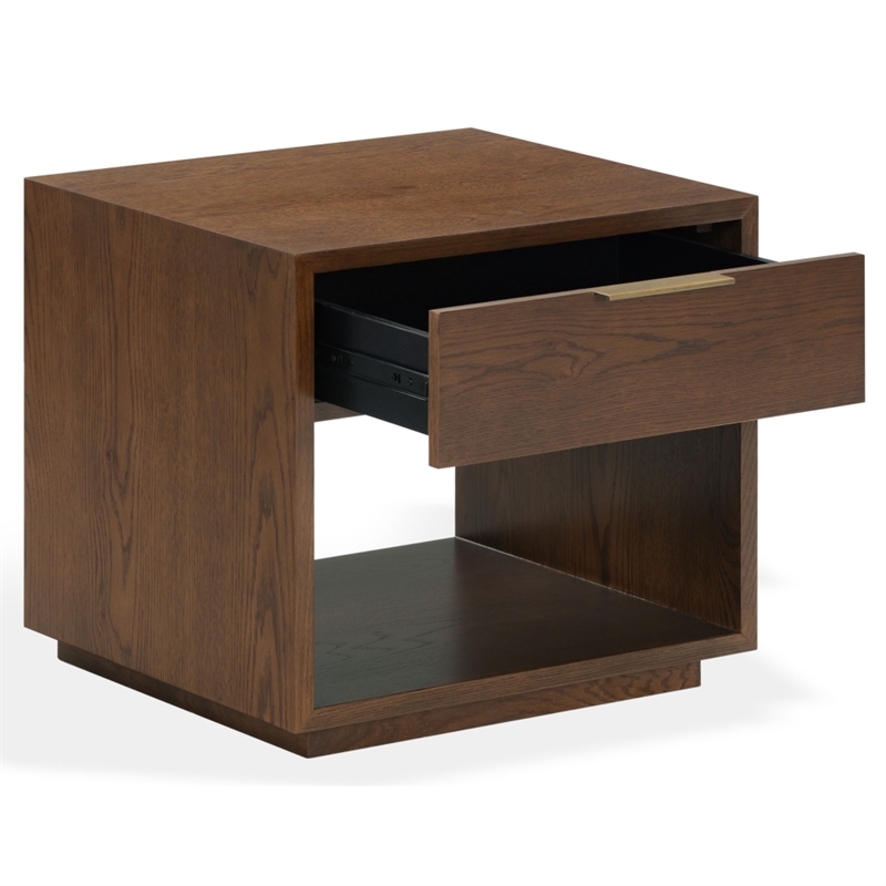 Safavieh Gabribecca 1 Drawer Wood Nightstand in Walnut
