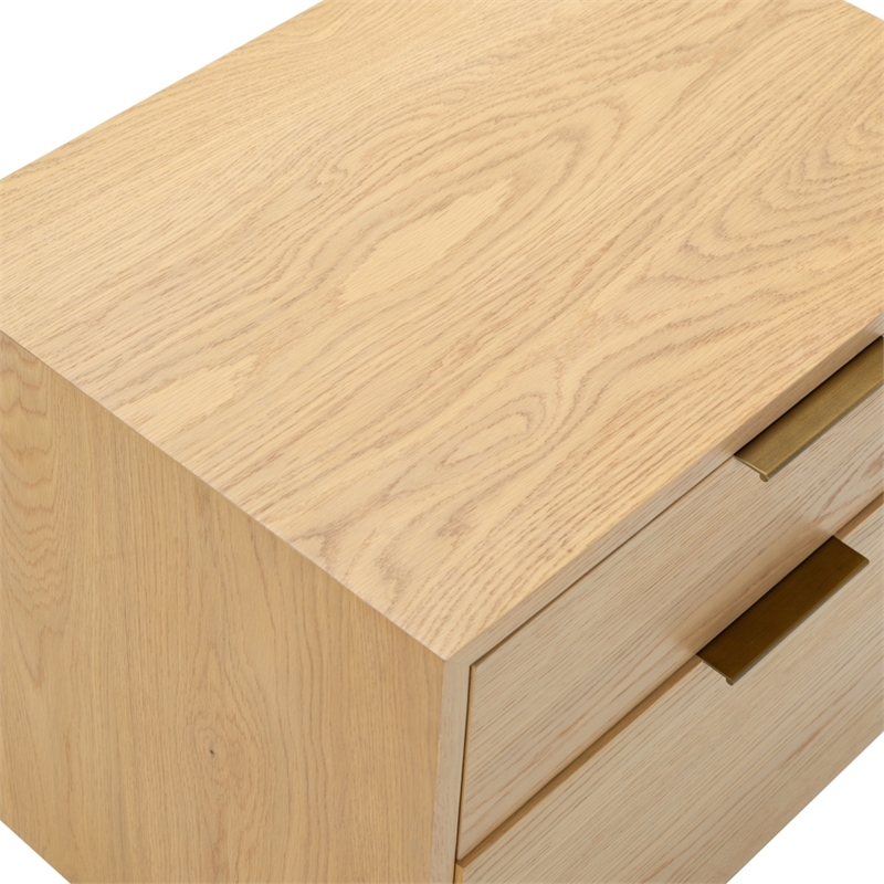 Safavieh Gabribecca 2 Drawer Wood Nightstand in Oak