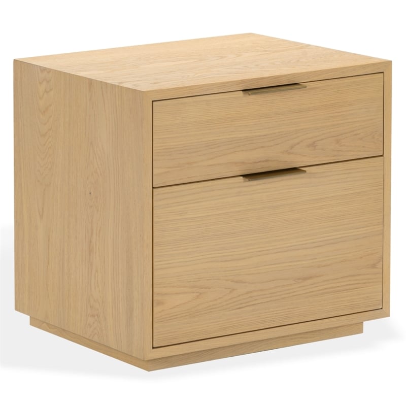 Safavieh Gabribecca 2 Drawer Wood Nightstand in Oak