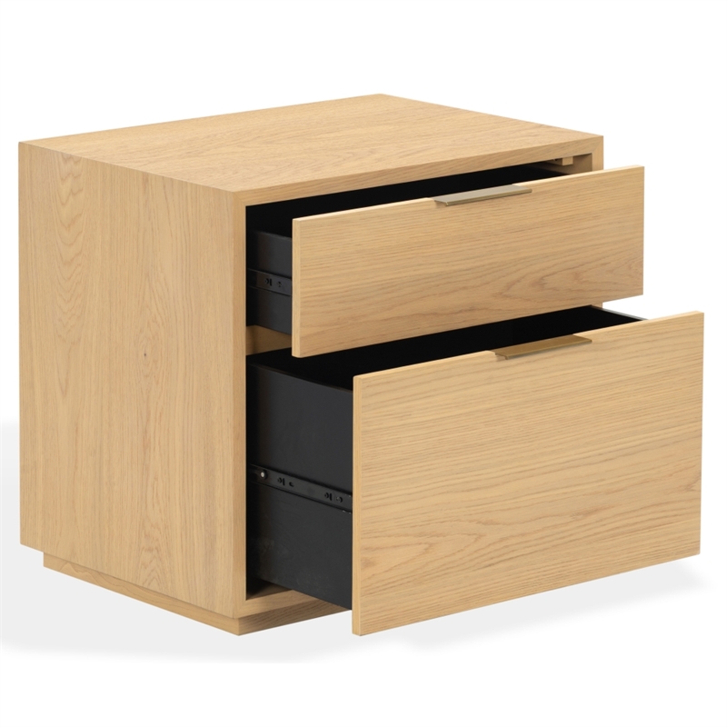 Safavieh Gabribecca 2 Drawer Wood Nightstand in Oak