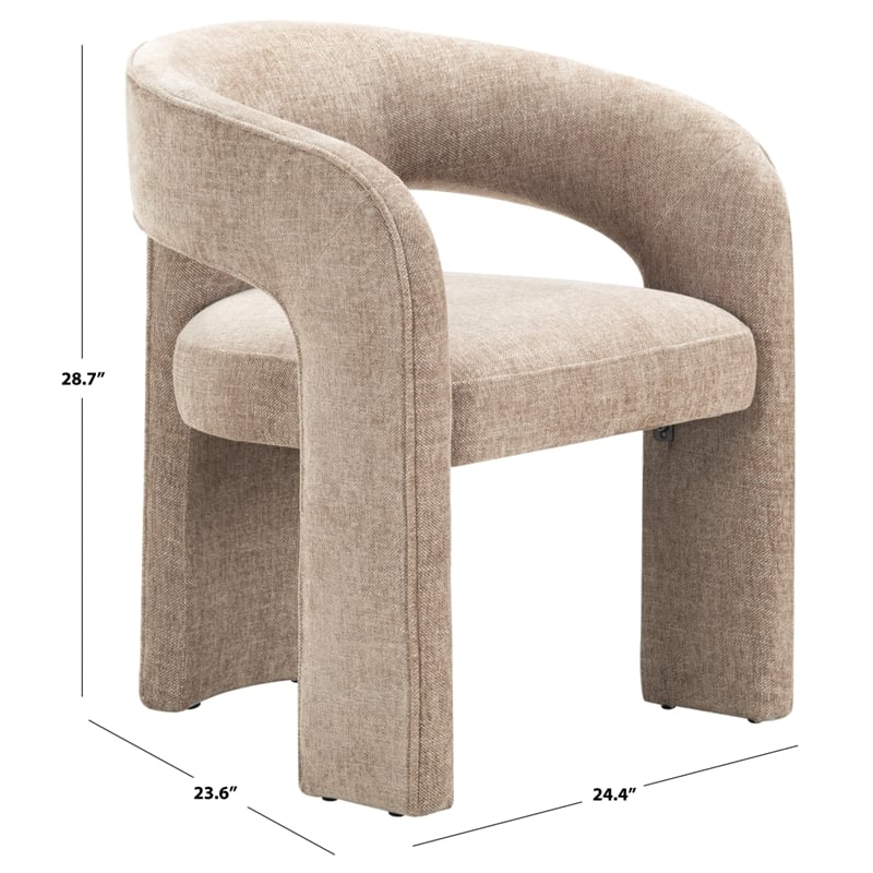 Safavieh Catharia 3 Leg Wood Dining Chair in Brown