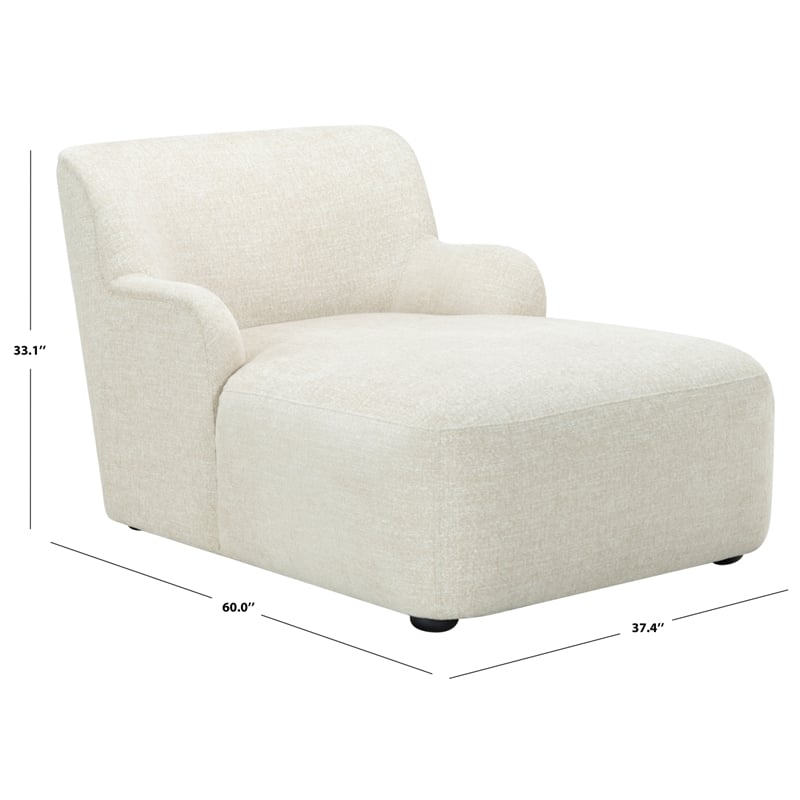 Safavieh Frederici Wood Chaise Lounge in Taupe