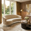 Safavieh Primrose Wood Curved Sofa in Taupe / Gold