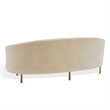 Safavieh Primrose Wood Curved Sofa in Taupe / Gold