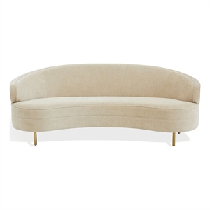 Safavieh Primrose Wood Curved Sofa in Taupe / Gold