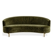 Safavieh Primrose Wood Curved Sofa in Olive  / Gold