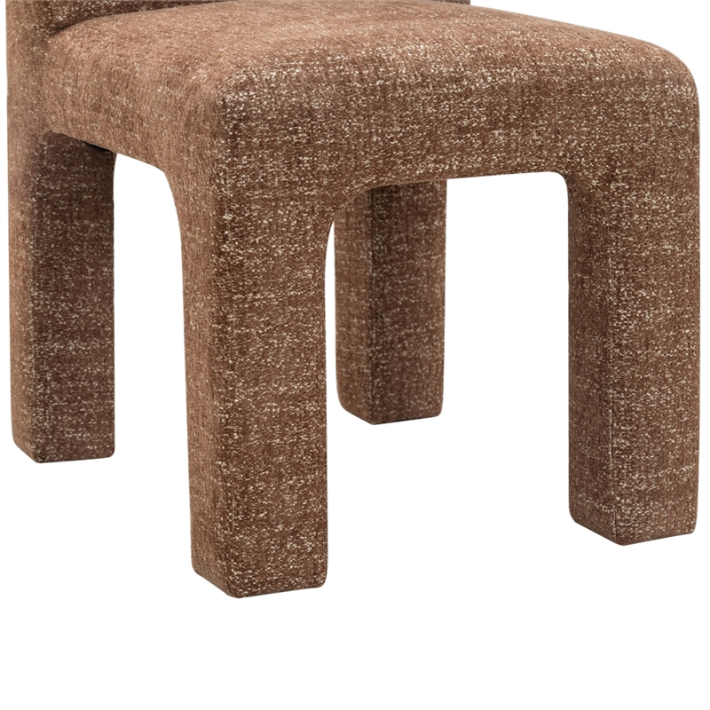 Safavieh Pietro Tufted Chenille and Wood Dining Chair in Brown
