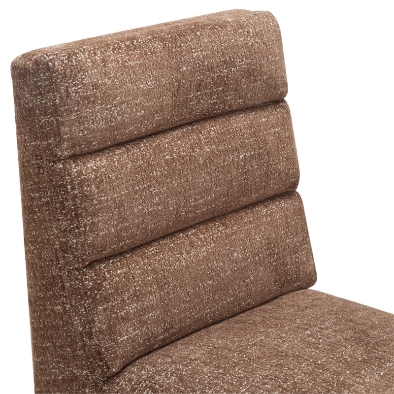 Safavieh Pietro Tufted Chenille and Wood Dining Chair in Brown