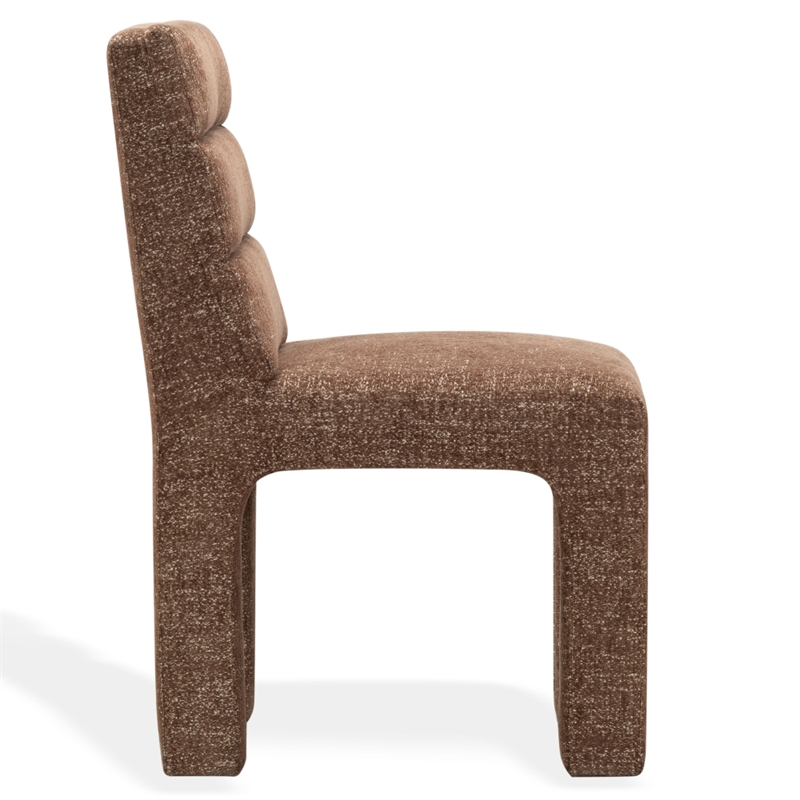 Safavieh Pietro Tufted Chenille and Wood Dining Chair in Brown