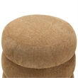 Safavieh Cecelia Round Chenille and Wood Ottoman in Mustard / Walnut