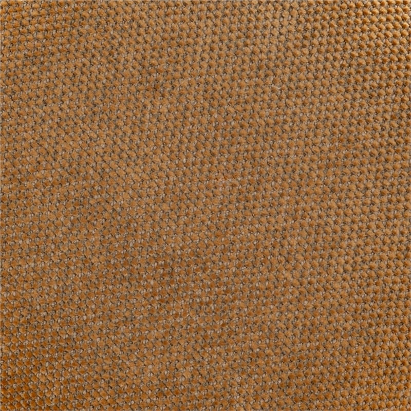 Safavieh Cecelia Round Chenille and Wood Ottoman in Mustard / Walnut