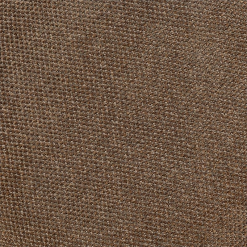 Safavieh Cecelia Round Chenille and Wood Ottoman in Brown/ Walnut
