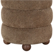 Safavieh Cecelia Round Chenille and Wood Ottoman in Brown/ Walnut
