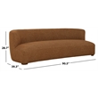 Safavieh Kellibriana Chenille and Wood Sofa in Brown / Walnut