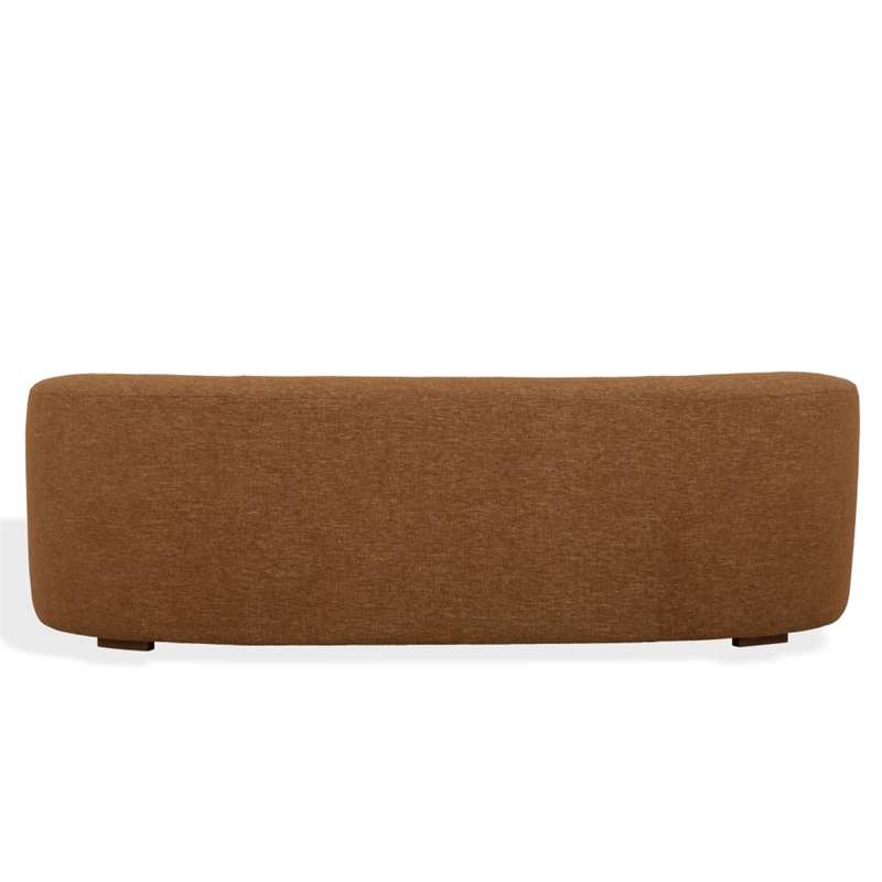 Safavieh Kellibriana Chenille and Wood Sofa in Brown / Walnut