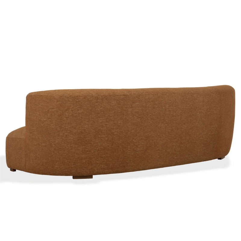 Safavieh Kellibriana Chenille and Wood Sofa in Brown / Walnut