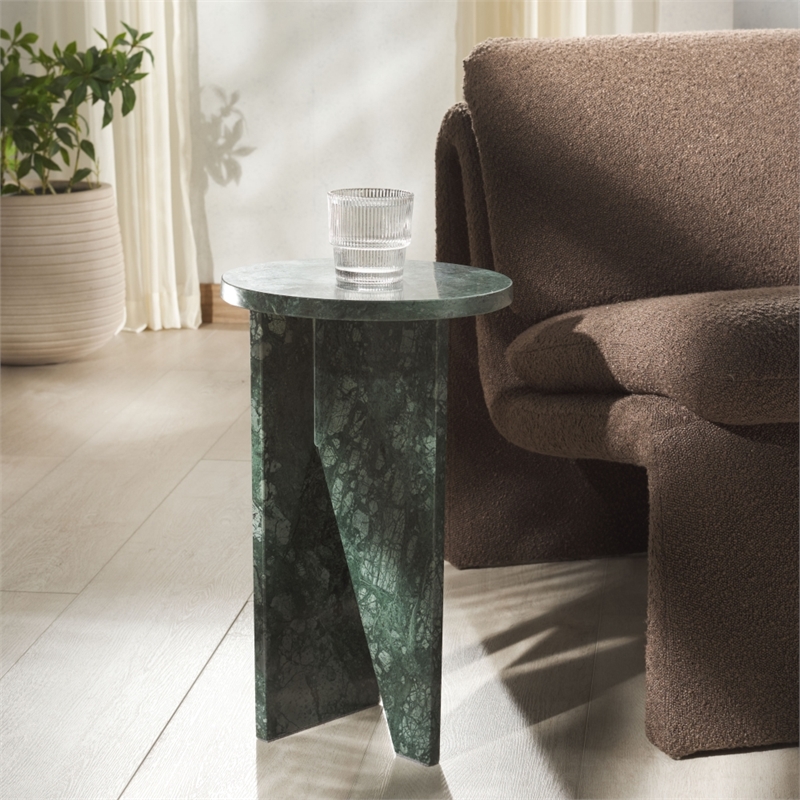 Safavieh Devlin Marble Drink Table in Green