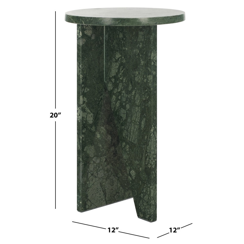 Safavieh Devlin Marble Drink Table in Green