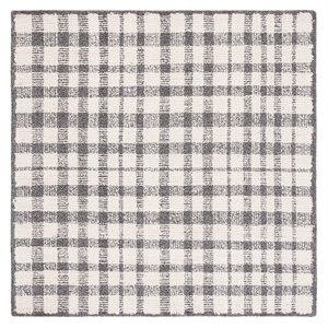 Safavieh Abstract 6'-0&quot x 6'-0&quot Hand Tufted Wool Rug in Ivory / Black