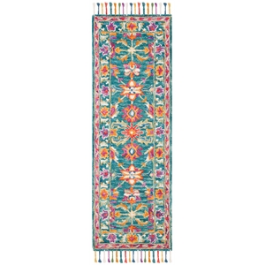 Safavieh Aspen 2'-3&quot x 17'-0&quot Hand Tufted Wool Rug in Turquoise / Purple