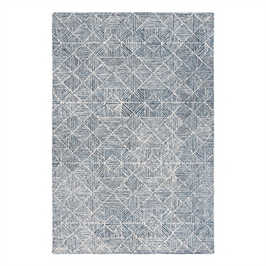 Safavieh Abstract 2'-3&quot x 4'-0&quot Hand Tufted Wool Rug in Blue / Ivory