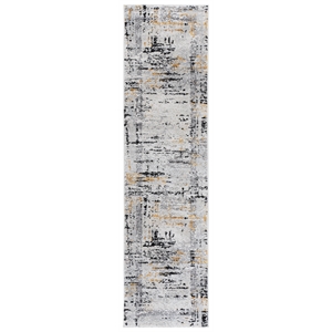 Safavieh Amelia 2'-0&quot x 6'-0&quot Power Loomed Polypropylene Rug in Gray / Gold
