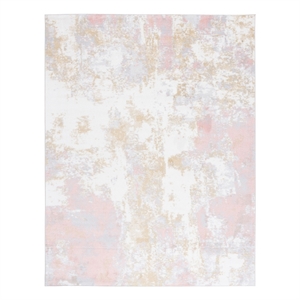 Safavieh Bayside 8'-0&quot x 10'-0&quot Power Loomed Polyester Rug in Ivory / Gray /Pink