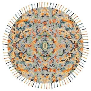 Safavieh Blossom 10'-0&quot x 10'-0&quot Hand Tufted Wool Rug in Blue / Multi-Color