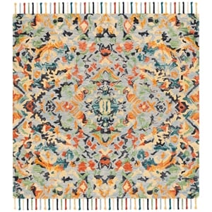 Safavieh Blossom 10'-0&quot x 10'-0&quot Hand Tufted Wool Rug in Blue / Multi-Color