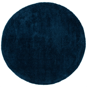 Safavieh August Shag 500 5'-0&quot x 5'-0&quot Power Loomed Polypropylene Rug in Navy