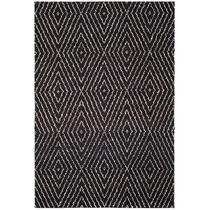 Safavieh Bohemian 2'-3&quot x 5'-0&quot Hand Woven Jute and Cotton Rug in Black / Ivory