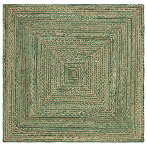 Safavieh Cape Cod 8'-0&quot x 8'-0&quot Hand Woven Jute and Cotton Rug in Green /Natural