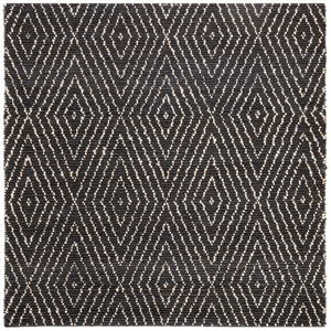 Safavieh Bohemian 4'-0&quot x 4'-0&quot Hand Woven Jute and Cotton Rug in Black / Ivory