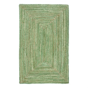 Safavieh Cape Cod 5'-0&quot x 8'-0&quot Hand Woven Jute and Cotton Rug in Green /Natural