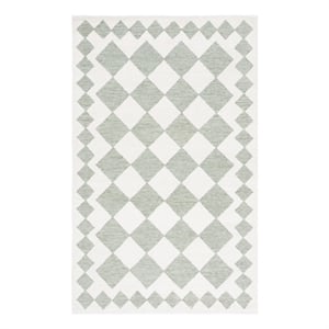 Safavieh Ebony 3'-0&quot x 5'-0&quot Hand Tufted Wool and Jute Rug in Green / Ivory