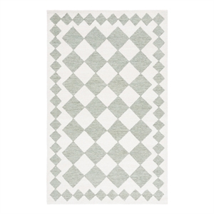 Safavieh Ebony 6'-0&quot x 9'-0&quot Hand Tufted Wool and Jute Rug in Green / Ivory