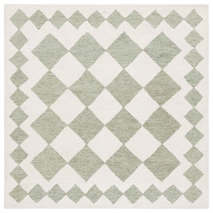 Safavieh Ebony 6'-0&quot x 6'-0&quot Hand Tufted Wool and Jute Rug in Green / Ivory