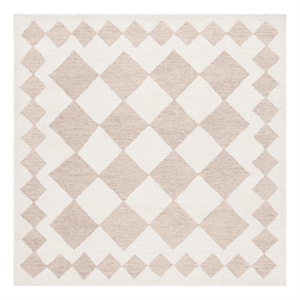 Safavieh Ebony 6'-0&quot x 6'-0&quot Hand Tufted Wool and Jute Rug in Beige / Ivory
