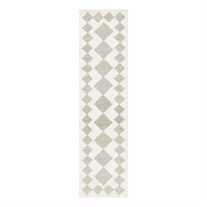 Safavieh Ebony 2'-3&quot x 9'-0&quot Hand Tufted Wool and Jute Rug in Green / Ivory