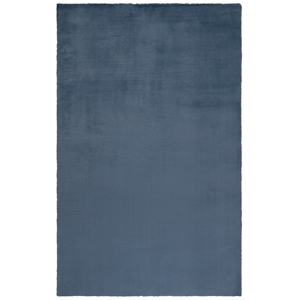Safavieh Faux Rabbit Fur 2'-0&quot x 3'-0&quot Power Loomed Polyester  Rug in Dark Gray