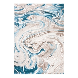 Safavieh Meadow 500 4'-0&quot x 6'-0&quot Power Loomed Polypropylene Rug in Beige / Blue