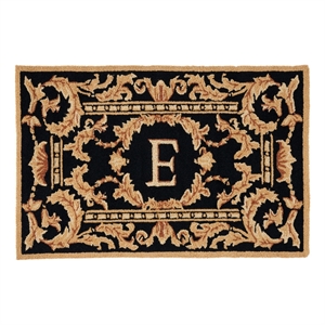 Safavieh Monogram 2'-6&quot x 4'-0&quot Hand Hooked Polypropylene Rug in Black